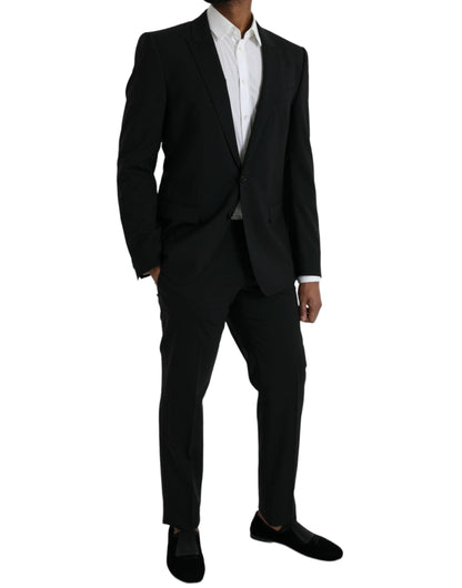 Dolce & Gabbana Black Wool MARTINI Formal 2 Piece Suit - IT50 | L