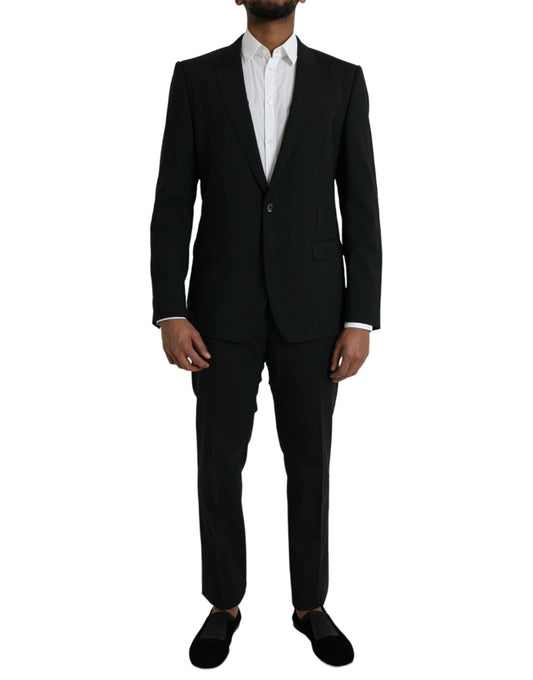 Dolce & Gabbana Black Wool MARTINI Formal 2 Piece Suit - IT50 | L