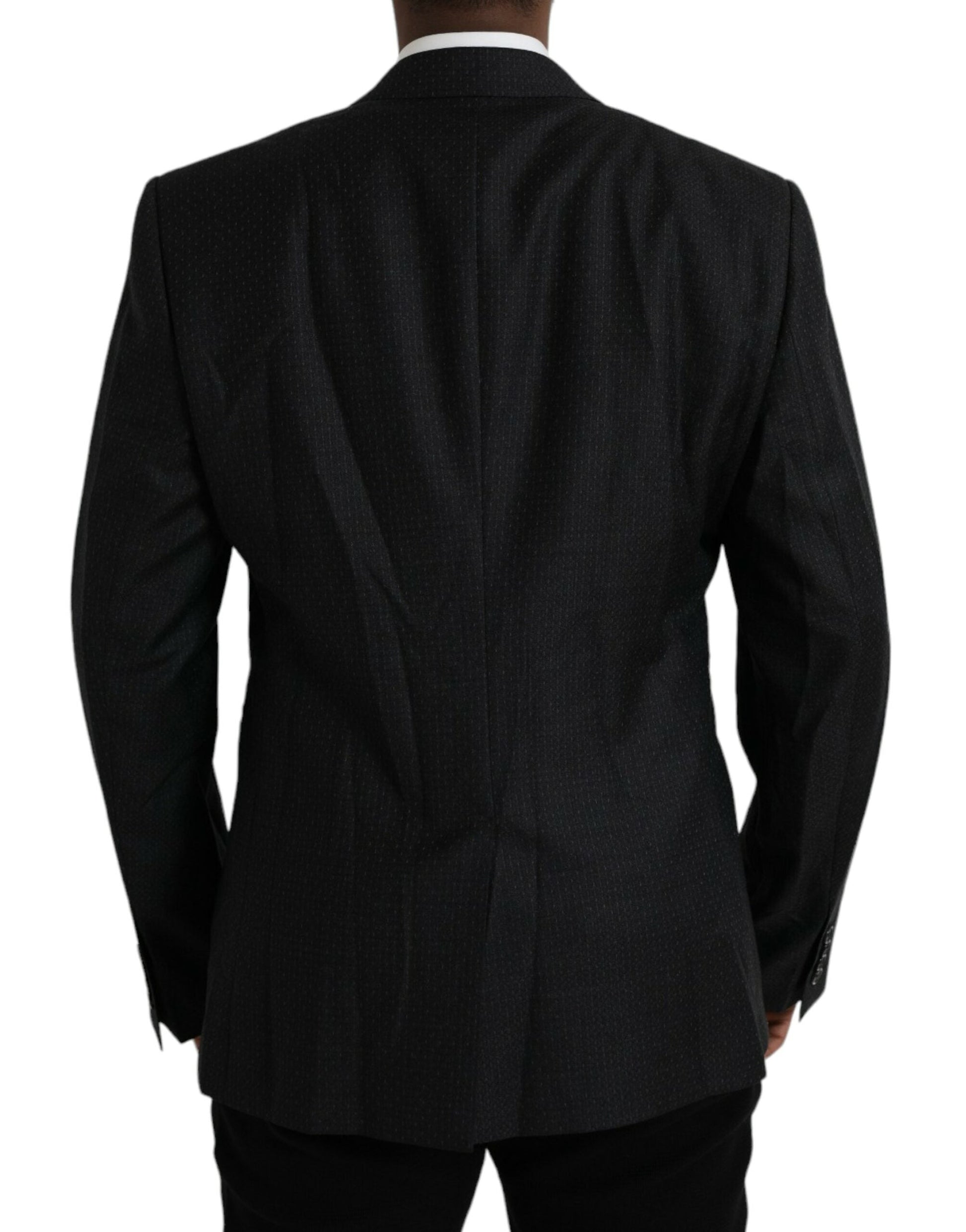 Dolce & Gabbana Black Wool MARTINI Single Breasted Coat Blazer - IT56 | XXL