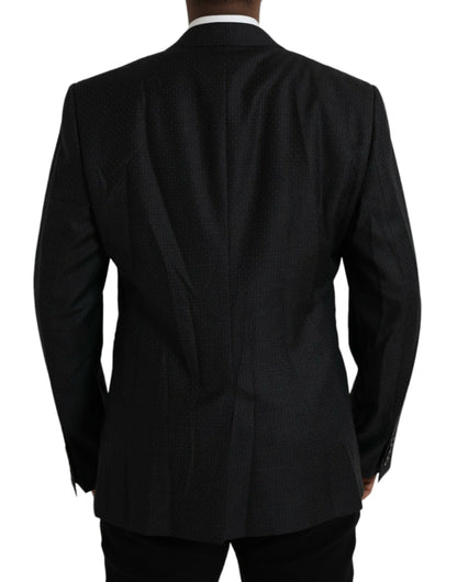 Dolce & Gabbana Black Wool MARTINI Single Breasted Coat Blazer - IT56 | XXL