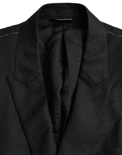 Dolce & Gabbana Black Wool MARTINI Single Breasted Coat Blazer - IT56 | XXL