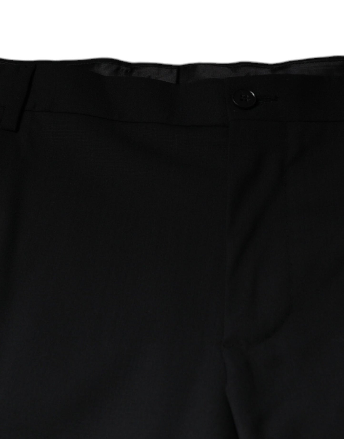 Dolce & Gabbana Black Wool Men Formal Dress Pants - IT58 | XXL