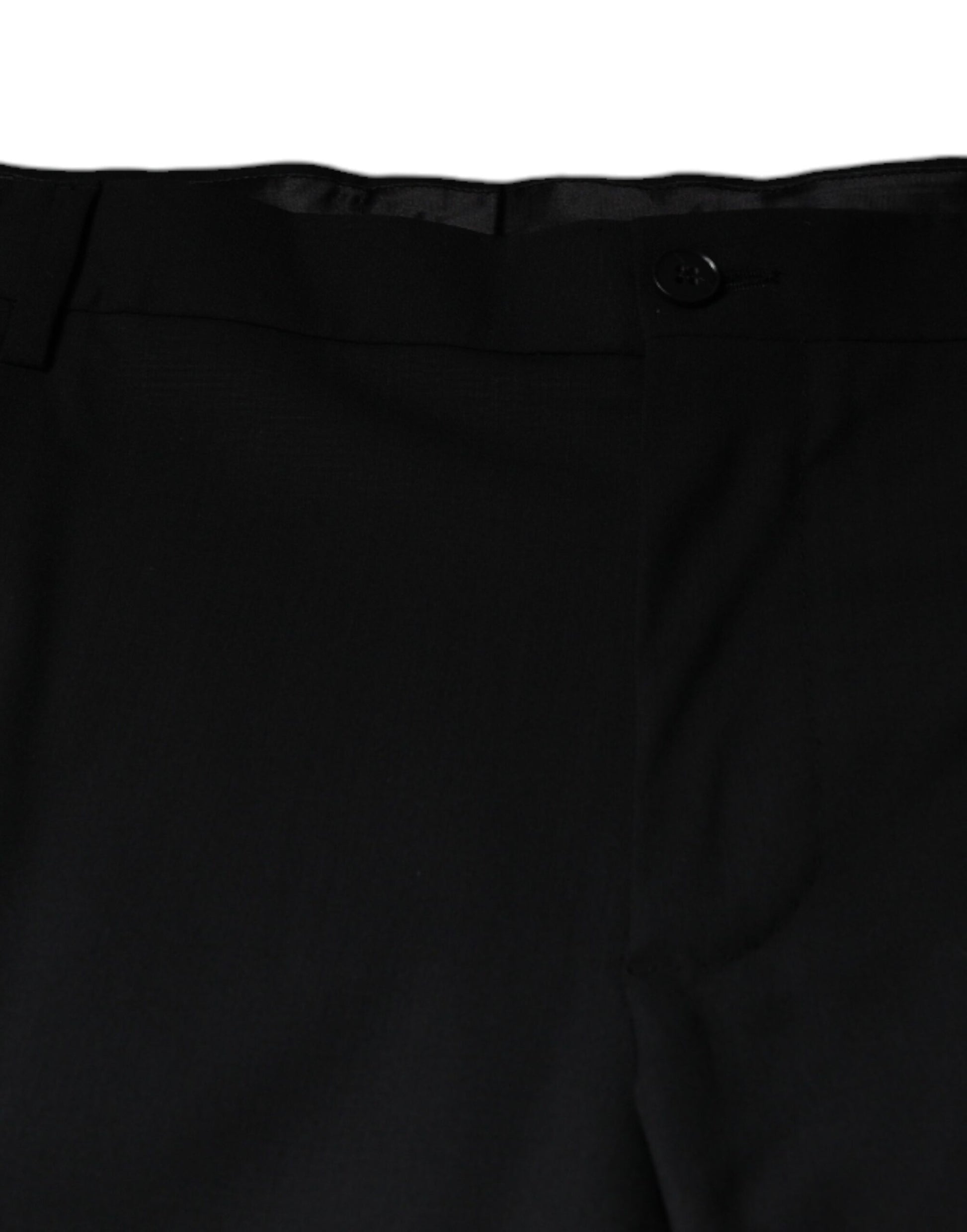 Dolce & Gabbana Black Wool Men Formal Dress Pants - IT58 | XXL