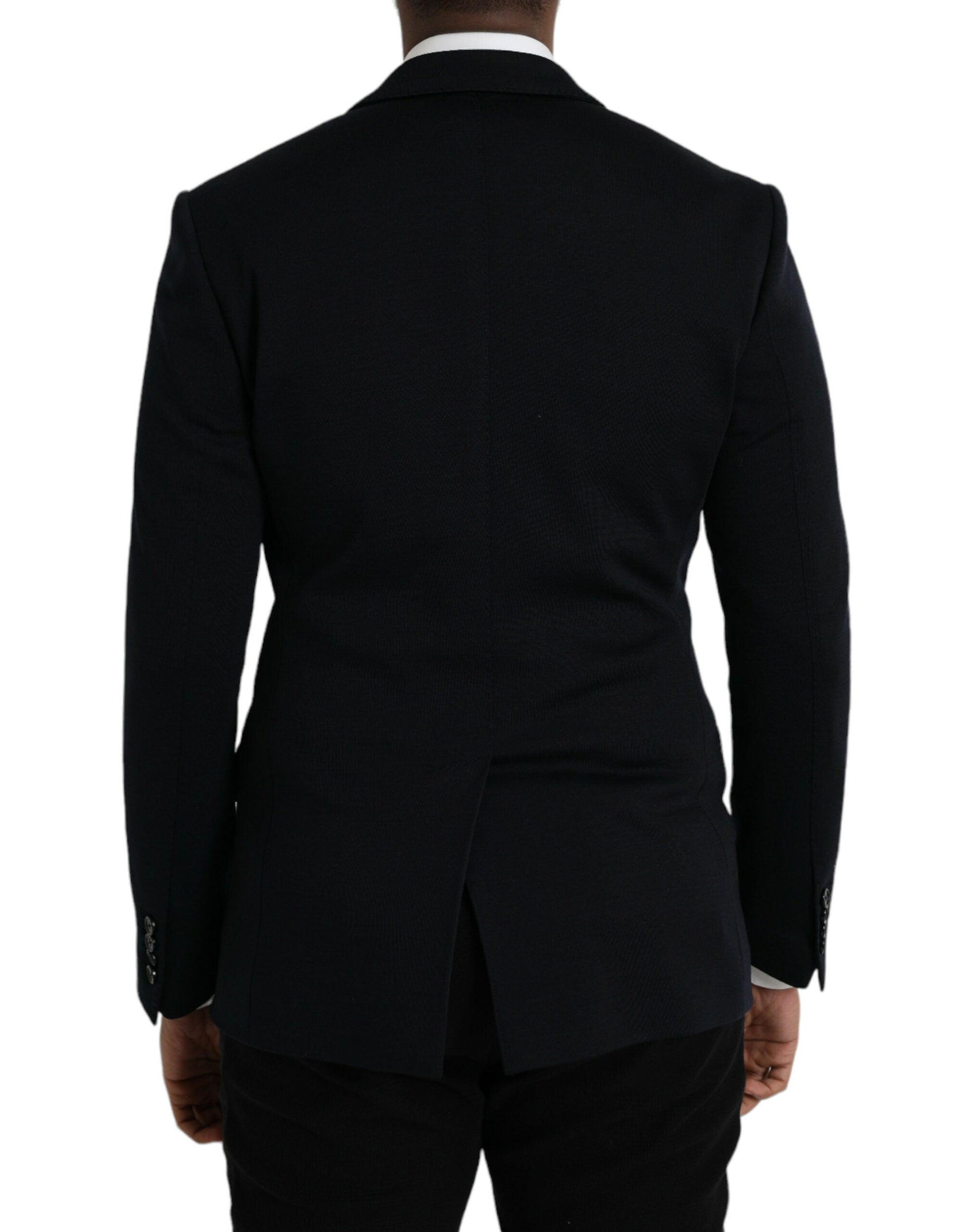 Dolce & Gabbana Black Wool Notch Single Breasted Coat Blazer - IT50 | L