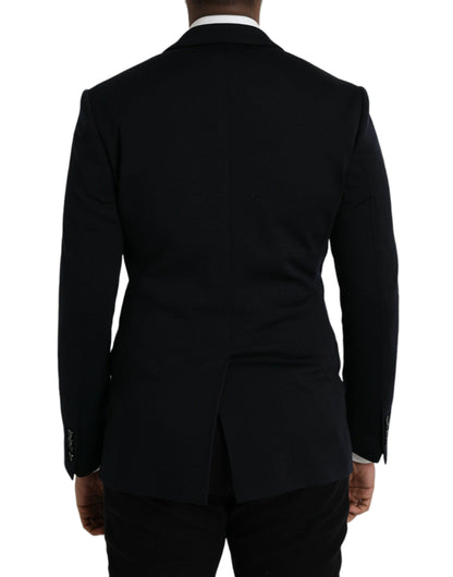 Dolce & Gabbana Black Wool Notch Single Breasted Coat Blazer - IT50 | L