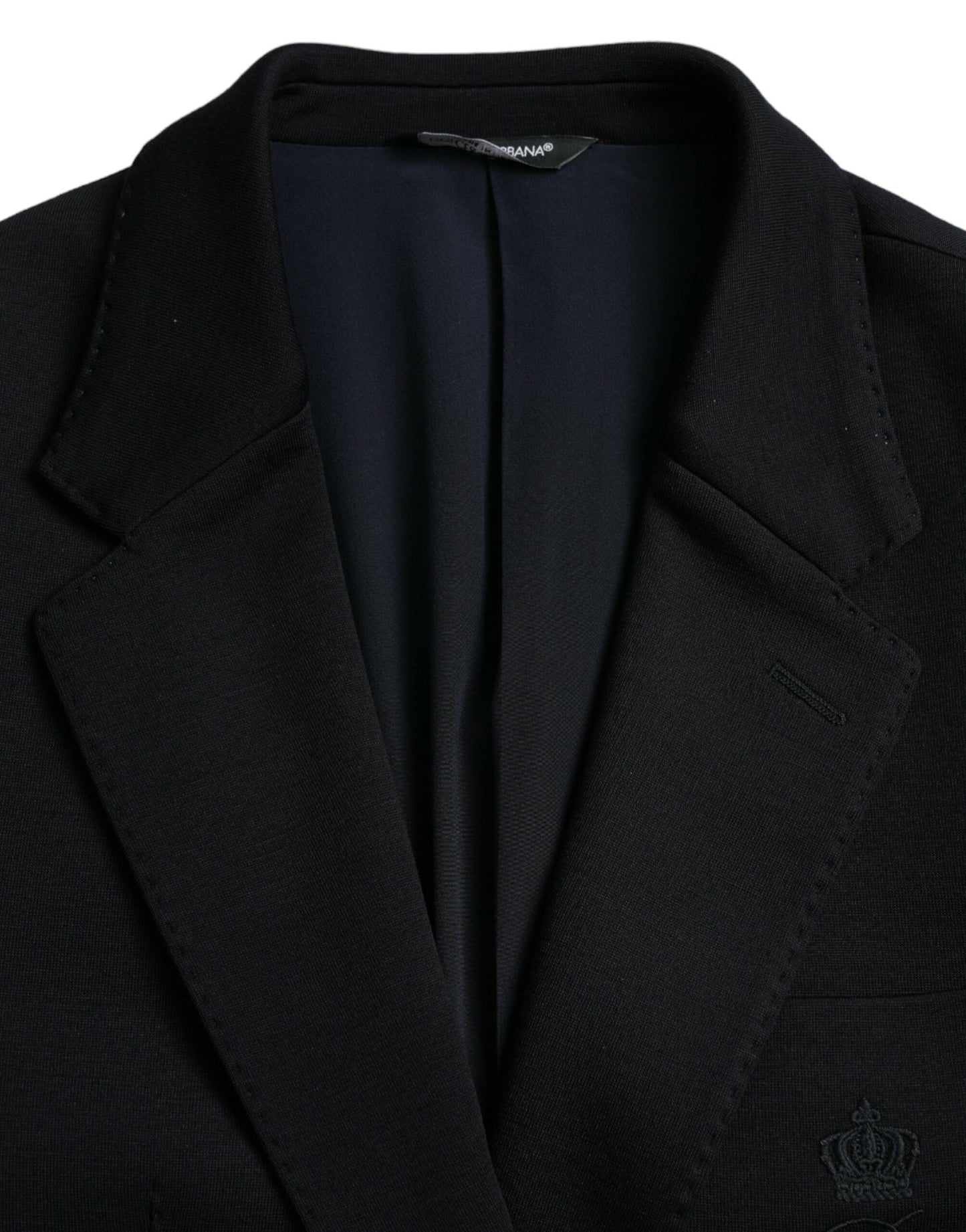 Dolce & Gabbana Black Wool Notch Single Breasted Coat Blazer - IT50 | L