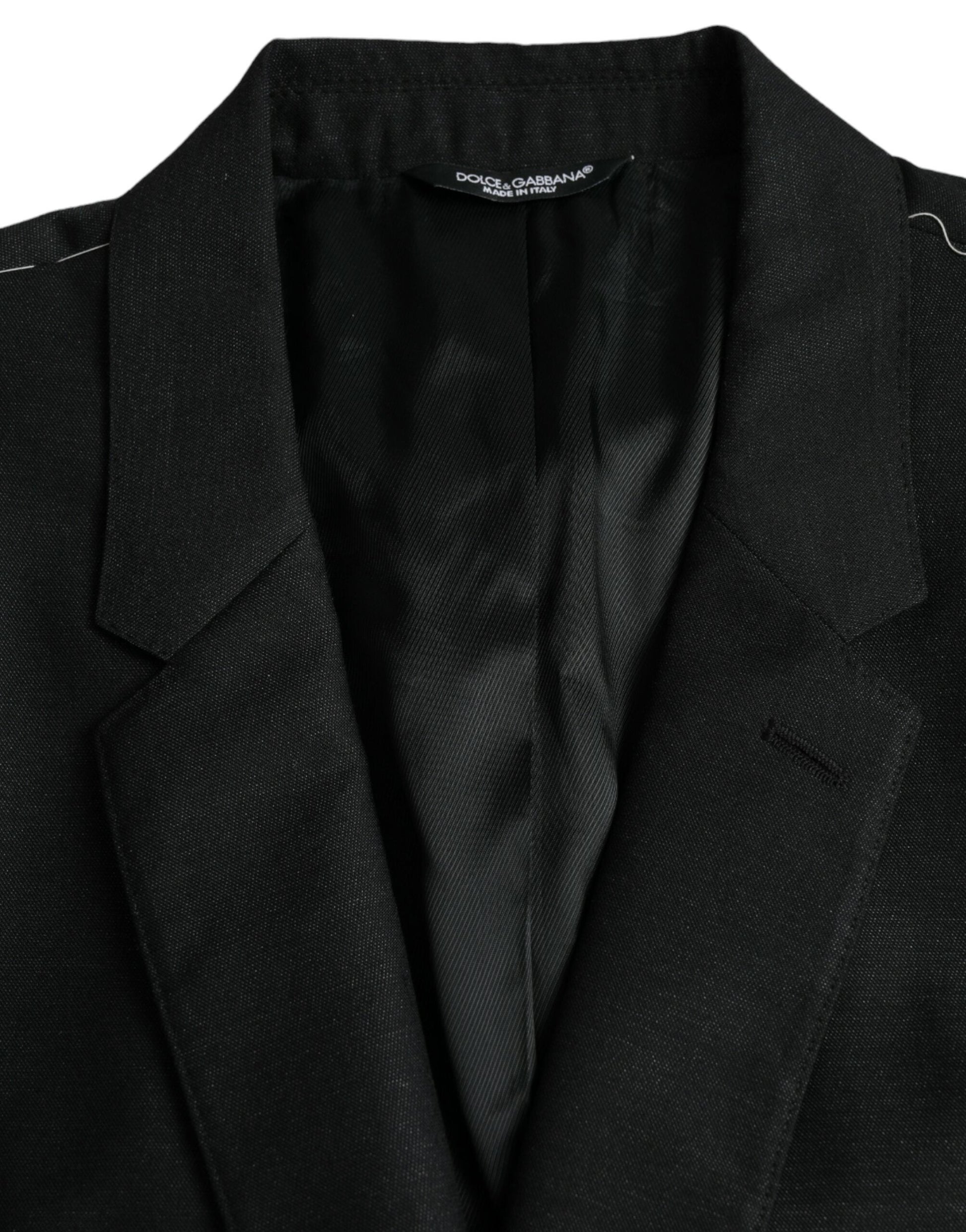 Dolce & Gabbana Black Wool Notch SingleBreasted Coat Blazer - IT54 | XL