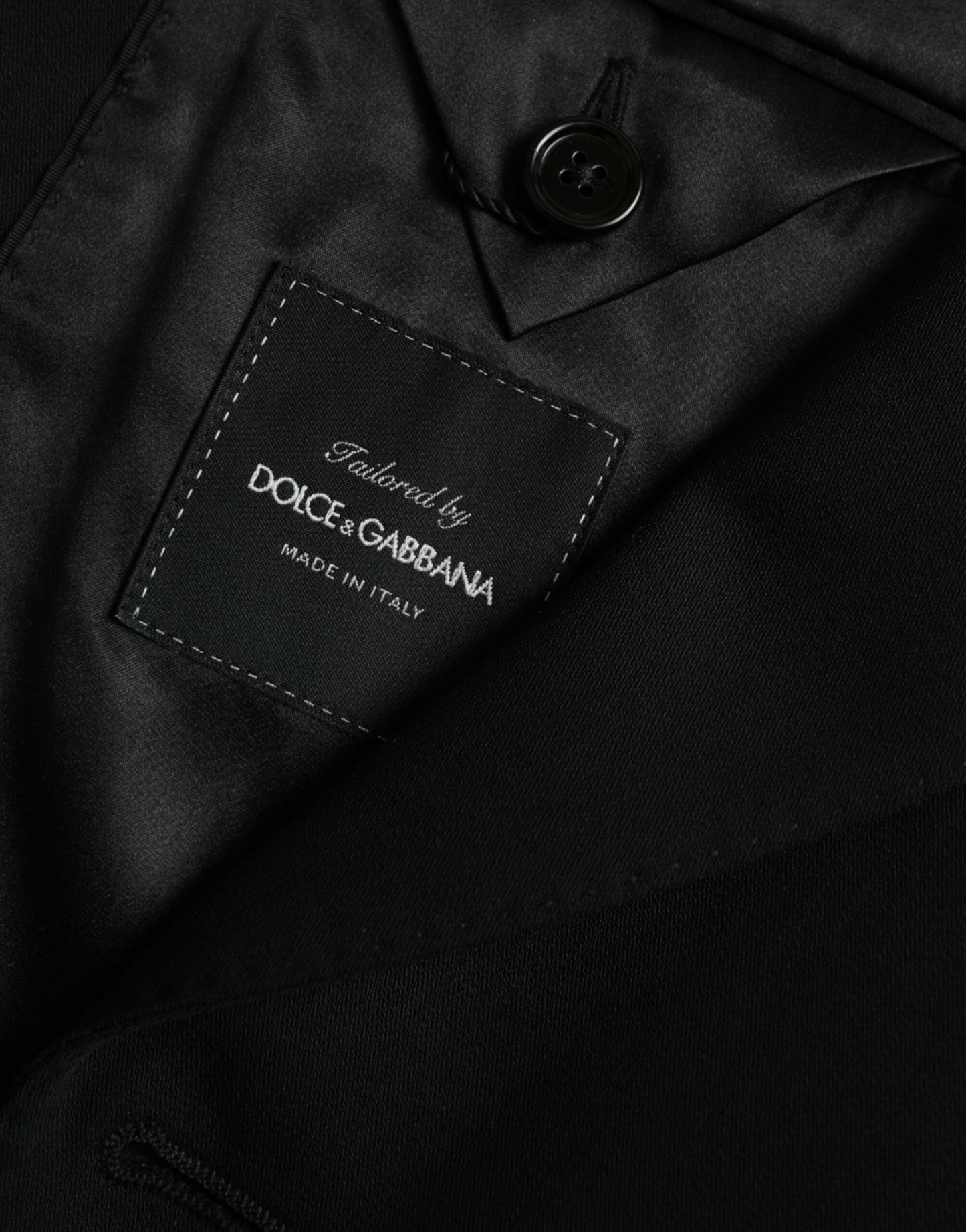 Dolce & Gabbana Black Wool Peak Single Breasted Coat Blazer - IT48 | M