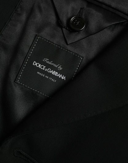 Dolce & Gabbana Black Wool Peak Single Breasted Coat Blazer - IT48 | M