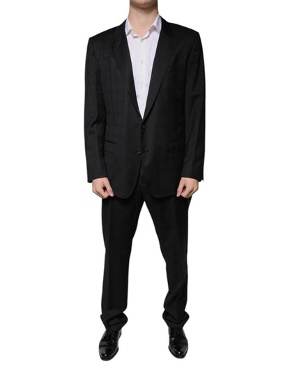 Dolce & Gabbana Black Wool Single Breasted Formal Suit - IT56 | XXL