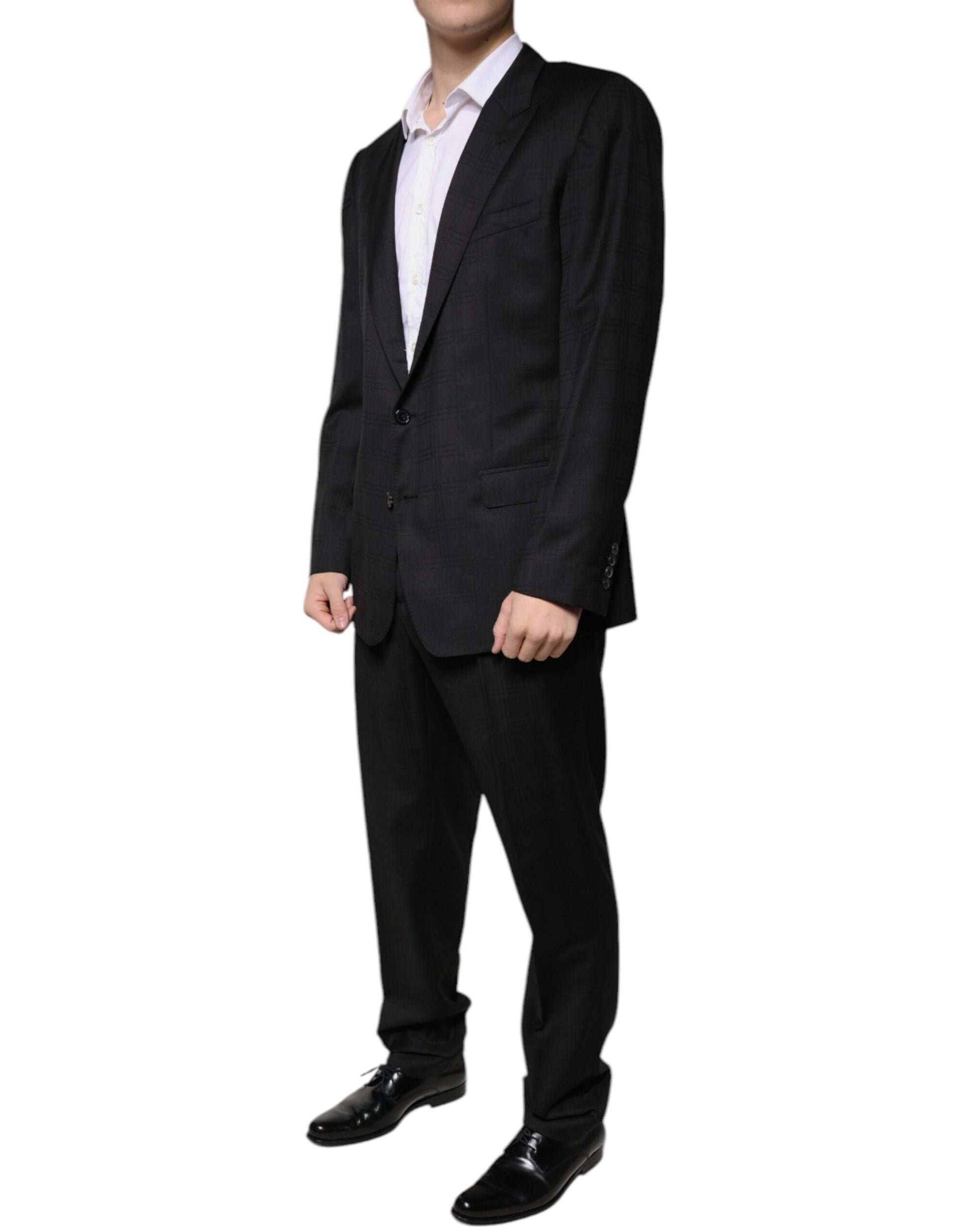 Dolce & Gabbana Black Wool Single Breasted Formal Suit - IT56 | XXL