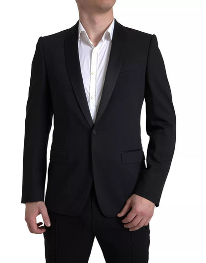 Dolce & Gabbana Black Wool Single Breasted MARTINI Blazer - IT48 | M