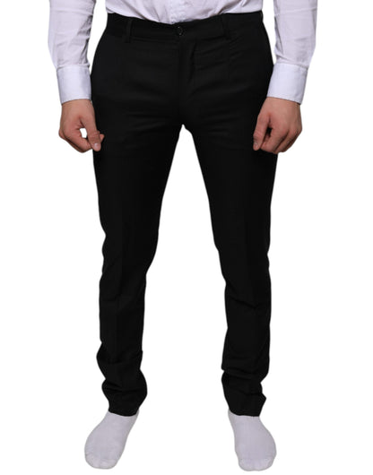 Dolce & Gabbana Black Wool Skinny Dress Formal Pants - IT46 | S