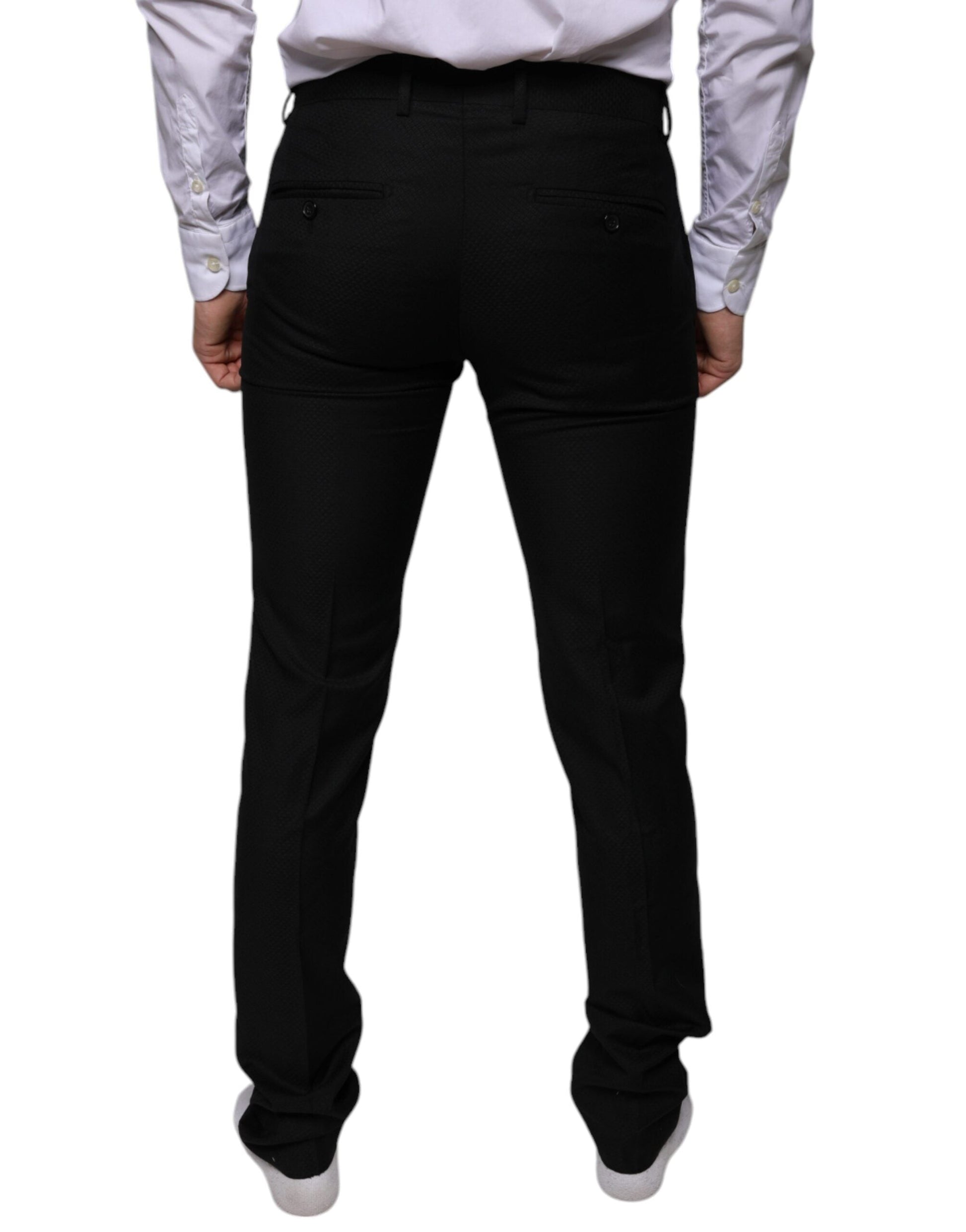 Dolce & Gabbana Black Wool Skinny Dress Formal Pants - IT46 | S