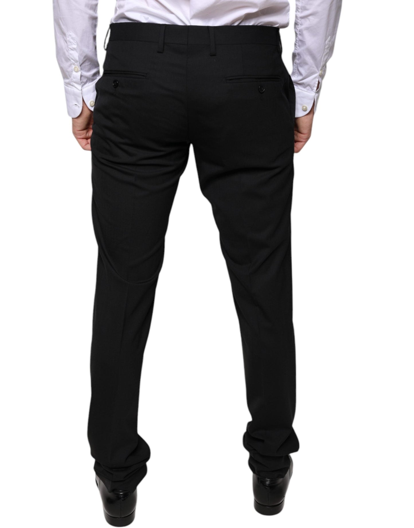 Dolce & Gabbana Black Wool Skinny Dress Formal Pants - IT48 | M