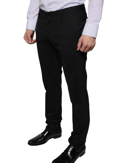 Dolce & Gabbana Black Wool Skinny Dress Formal Pants - IT48 | M