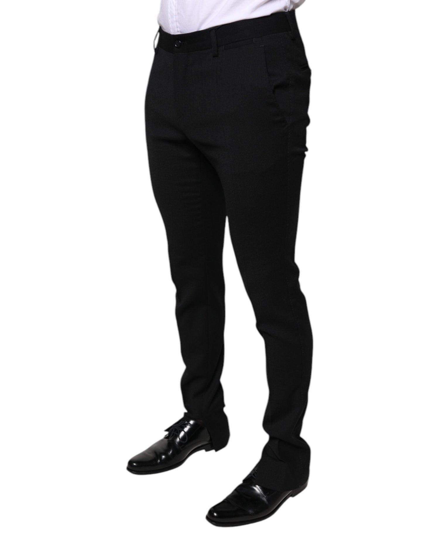 Dolce & Gabbana Black Wool Skinny Formal Dress Pants - IT48 | M