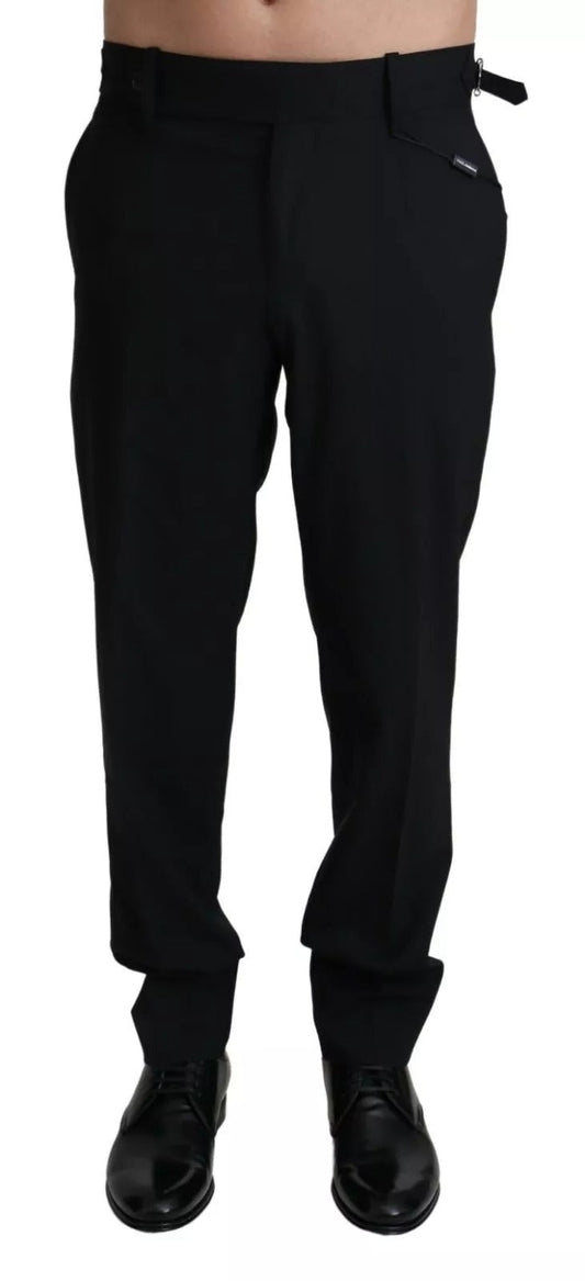 Dolce & Gabbana Black Wool Stretch Dress Trouser Pants - IT48 | M