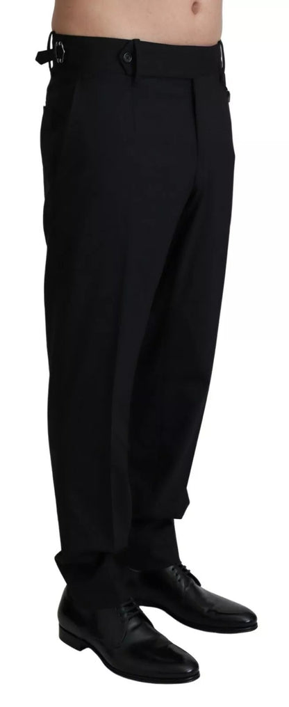 Dolce & Gabbana Black Wool Stretch Dress Trouser Pants - IT48 | M