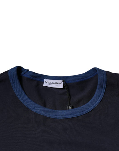 Dolce & Gabbana Blue Cotton Stretch Crewneck Underwear T-shirt - IT4 | S