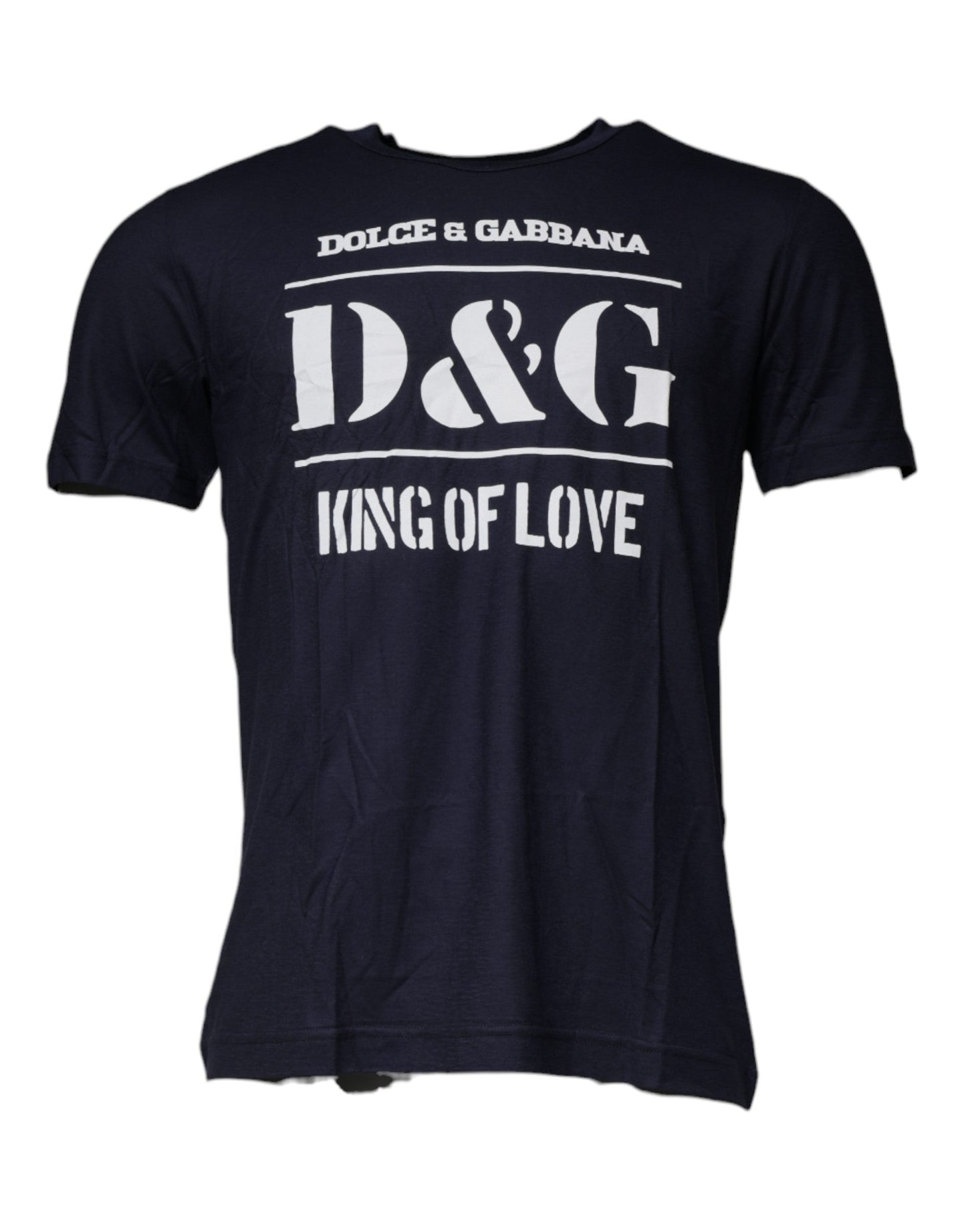 Dolce & Gabbana Blue D&G King Of Love Cotton Crew Neck T-shirt - IT50 | L