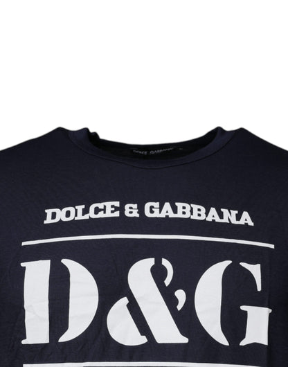 Dolce & Gabbana Blue D&G King Of Love Cotton Crew Neck T-shirt - IT50 | L