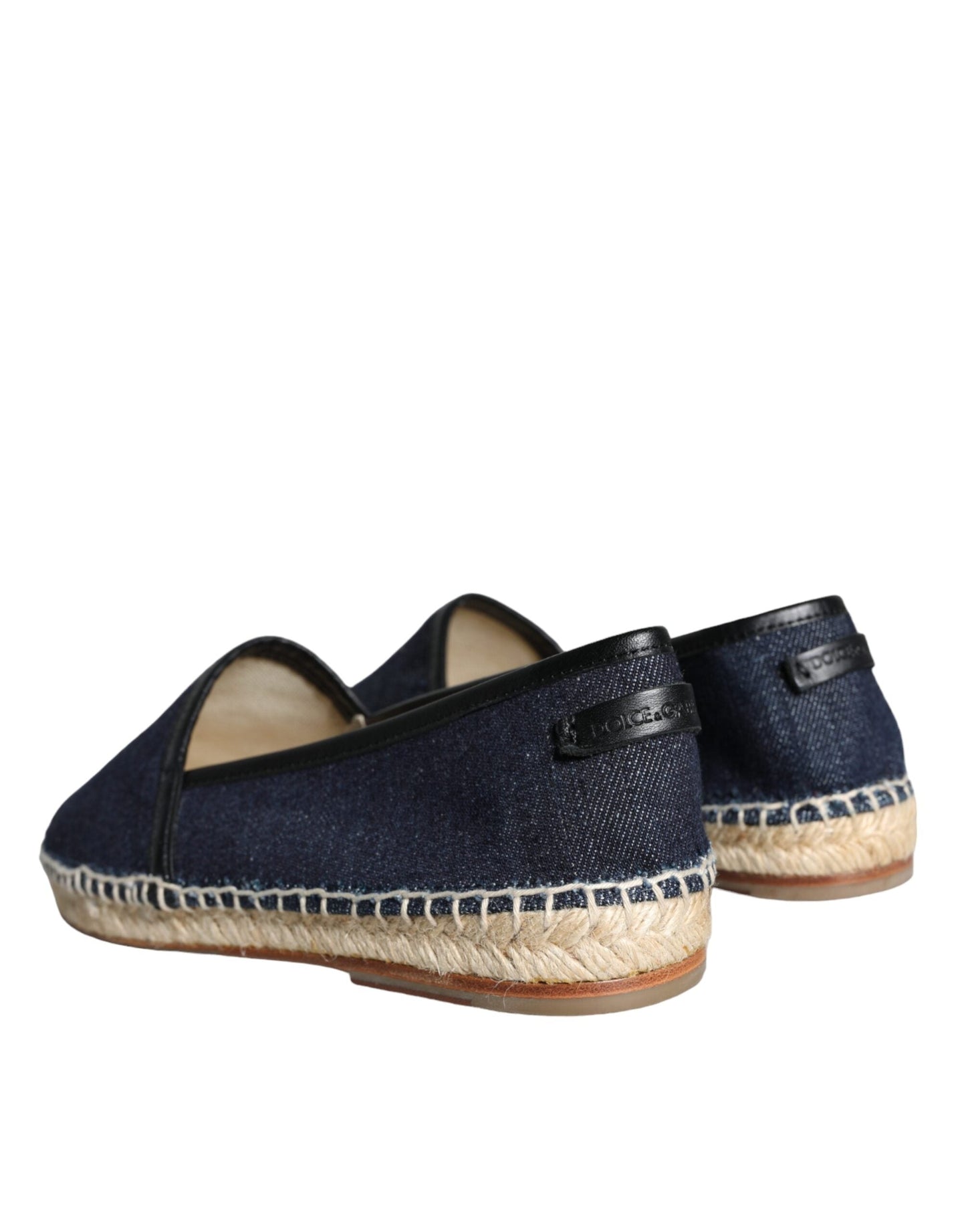 Dolce & Gabbana Blue Denim Cotton Leather Espadrilles Shoes - EU39/US6