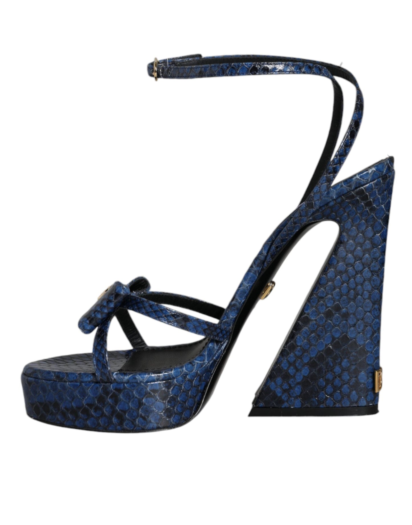 Dolce & Gabbana Blue Leather Ankle Strap Heels Sandals Shoes - EU39/US9