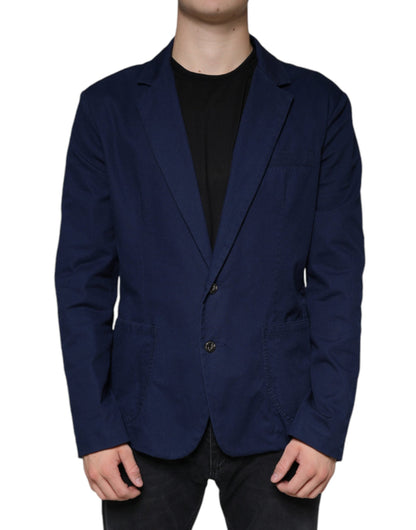 Dolce & Gabbana Blue Notch Single Breasted Dress Coat Blazer - IT52 | XL