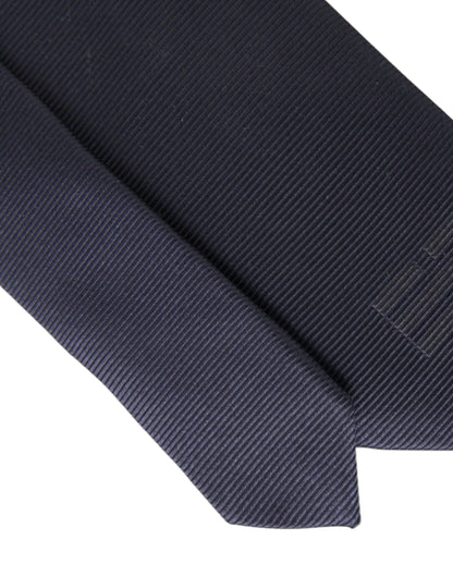 Dolce & Gabbana Blue Solid Silk Adjustable Tie