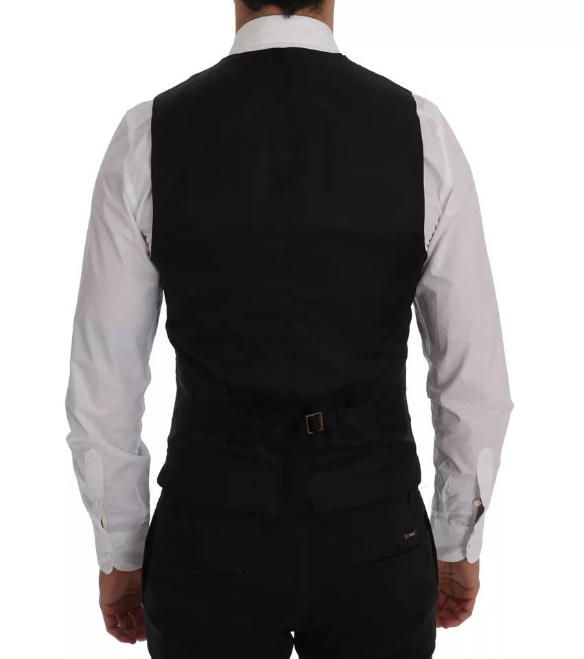 Dolce & Gabbana Blue Waistcoat Wool Stretch STAFF Vest - IT54 | XL