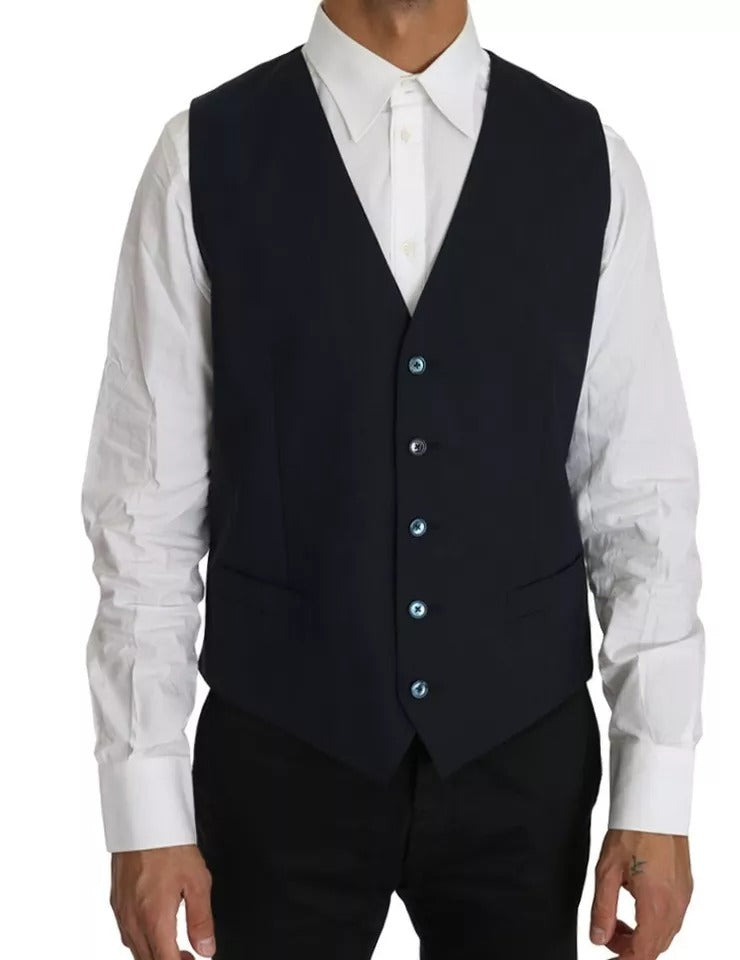 Dolce & Gabbana Blue Wool MARTINI Blazer Vest 2 Piece - IT50 | L