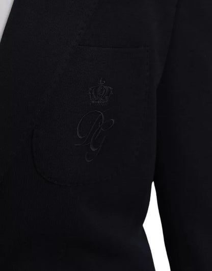 Dolce & Gabbana Blue Wool Notch Single Breasted Coat Blazer - IT48 | M