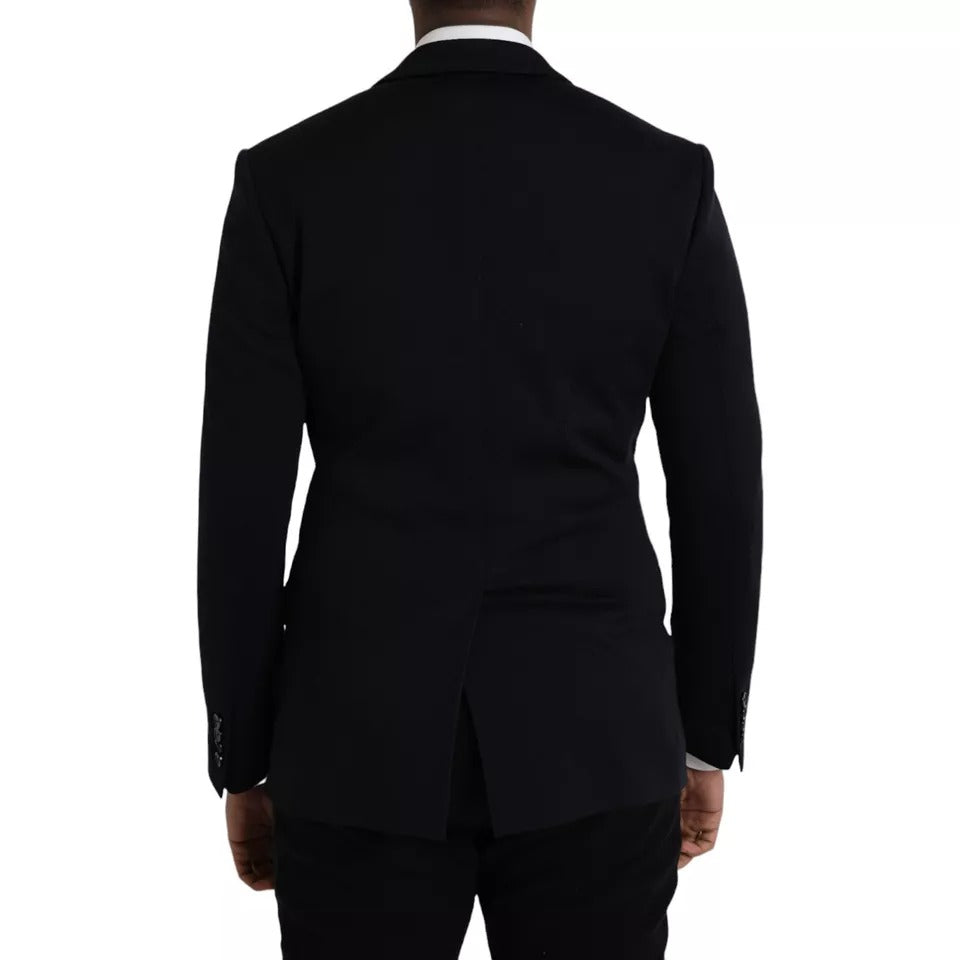 Dolce & Gabbana Blue Wool Notch Single Breasted Coat Blazer - IT48 | M