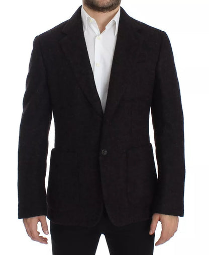 Dolce & Gabbana Bordeaux Alpaca Two Button Jacket Blazer - IT48 | M