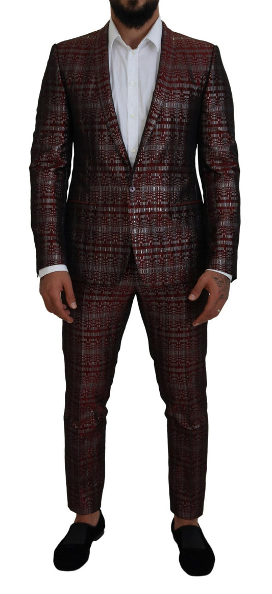 Dolce & Gabbana Bordeaux Fantasy Slim Fit Two-Piece Suit - IT50 | L