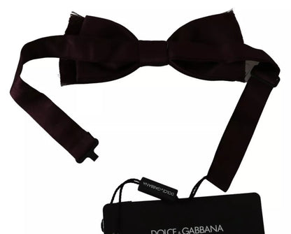 Dolce & Gabbana Bordeaux Red Silk Solid Classic Bowtie