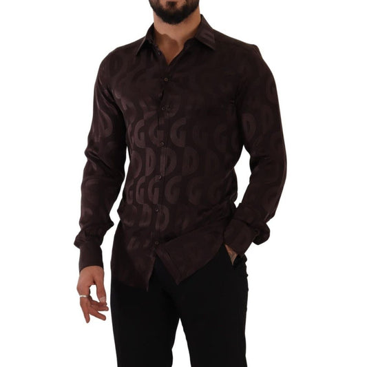 Dolce & Gabbana Bordeaux Silk Shirt - 40