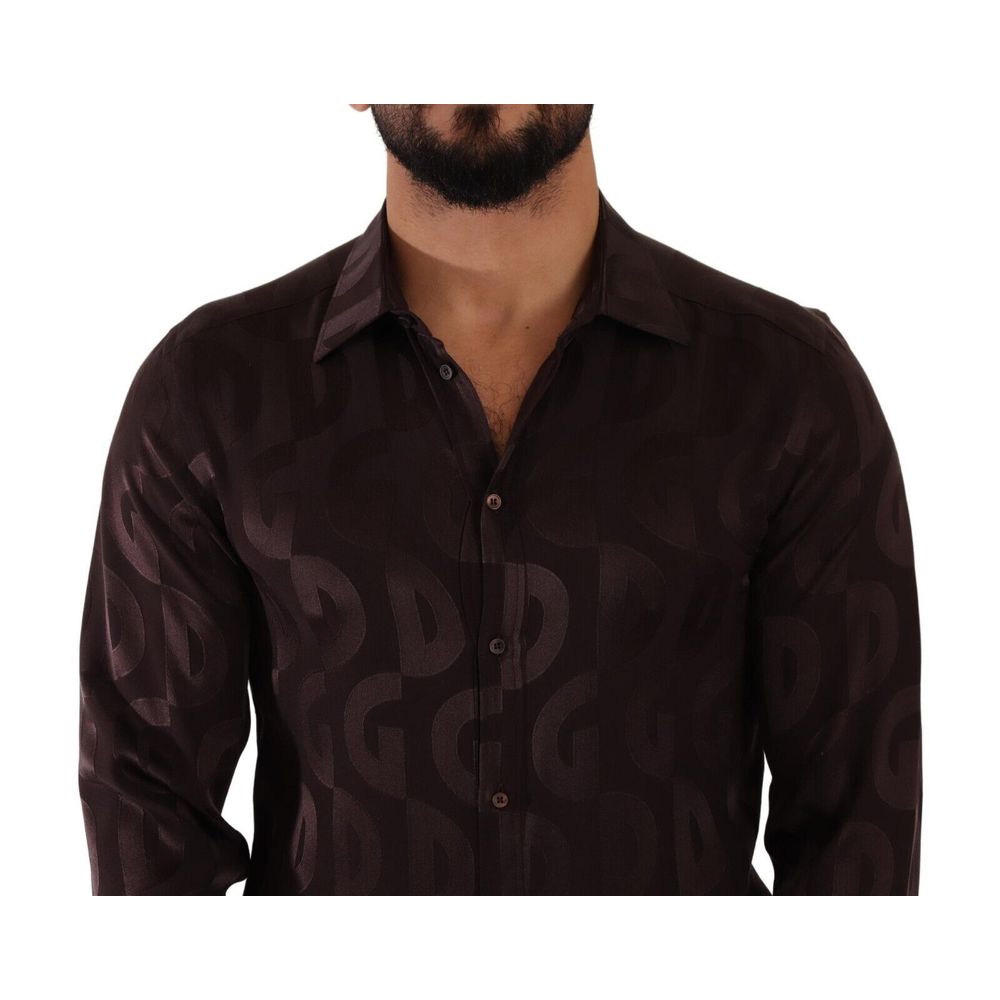 Dolce & Gabbana Bordeaux Silk Shirt - 40