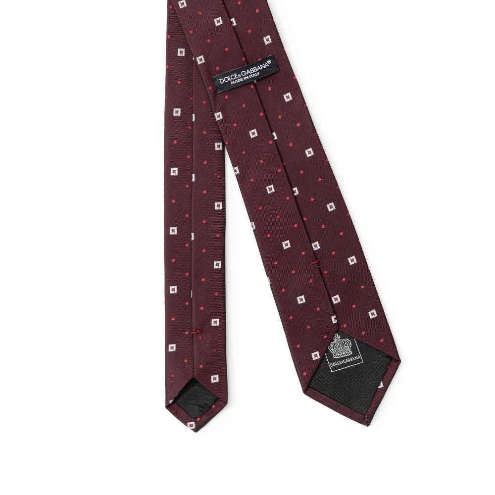 Dolce & Gabbana Bordeaux Silk Ties & Bowty - 6 cm