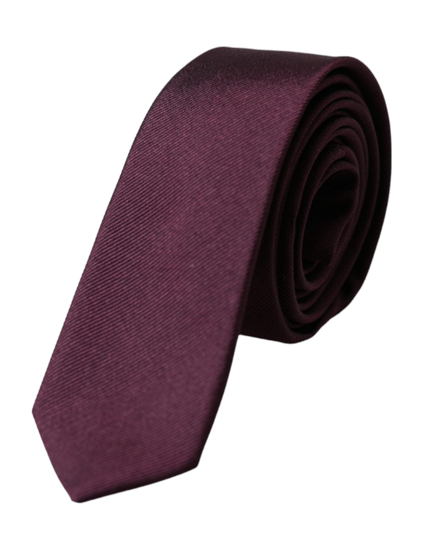 Dolce & Gabbana Bordeaux Solid 100% Silk Adjustable Men Tie