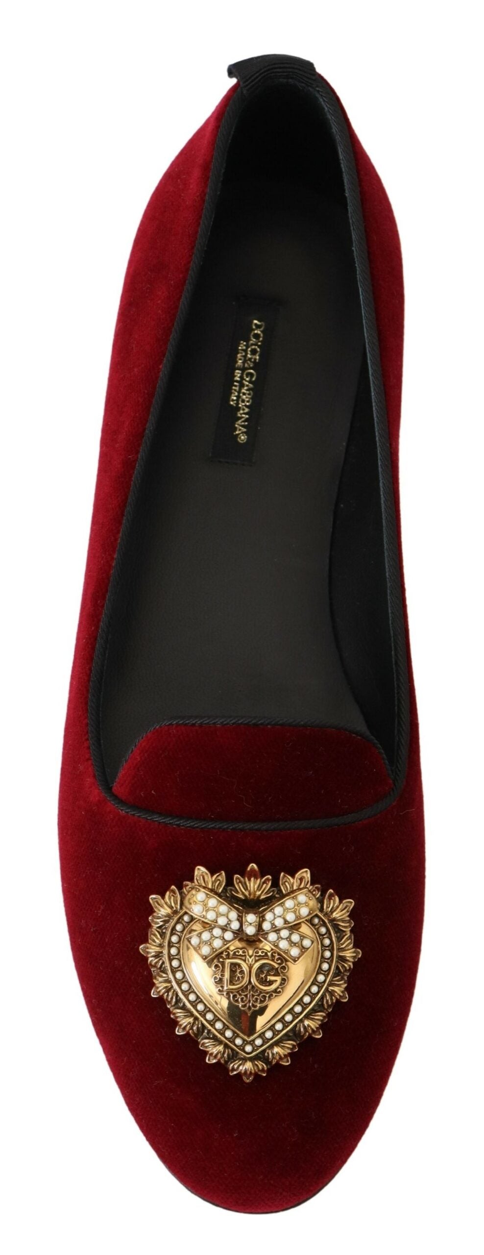 Dolce & Gabbana Bordeaux Velvet Devotion Loafers - EU35.5/US5