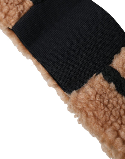 Dolce & Gabbana Brown Black Fleece Wool Head Band Hat