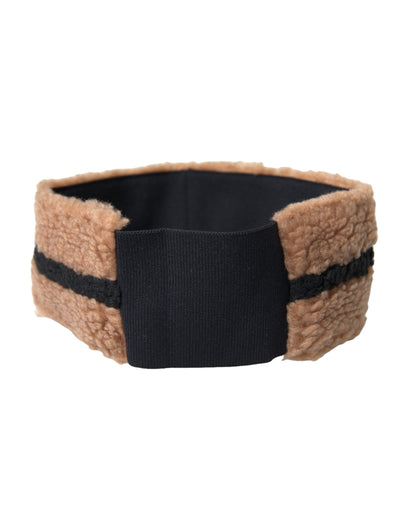 Dolce & Gabbana Brown Black Fleece Wool Head Band Hat