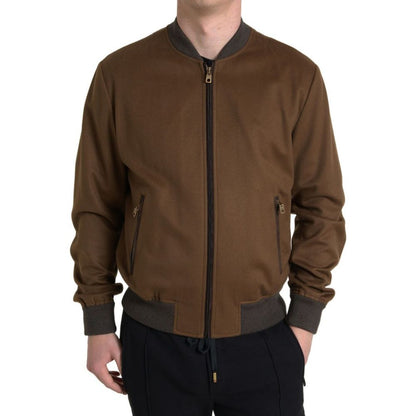 Dolce & Gabbana Brown Cashmere Jacket - IT46 | S