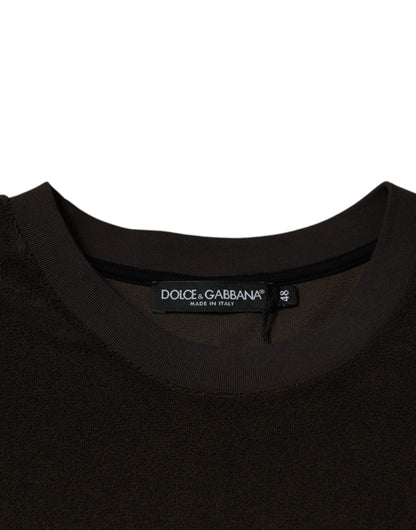 Dolce & Gabbana Brown Cotton Crew Neck Short Sleeves T-shirt - IT48 | M