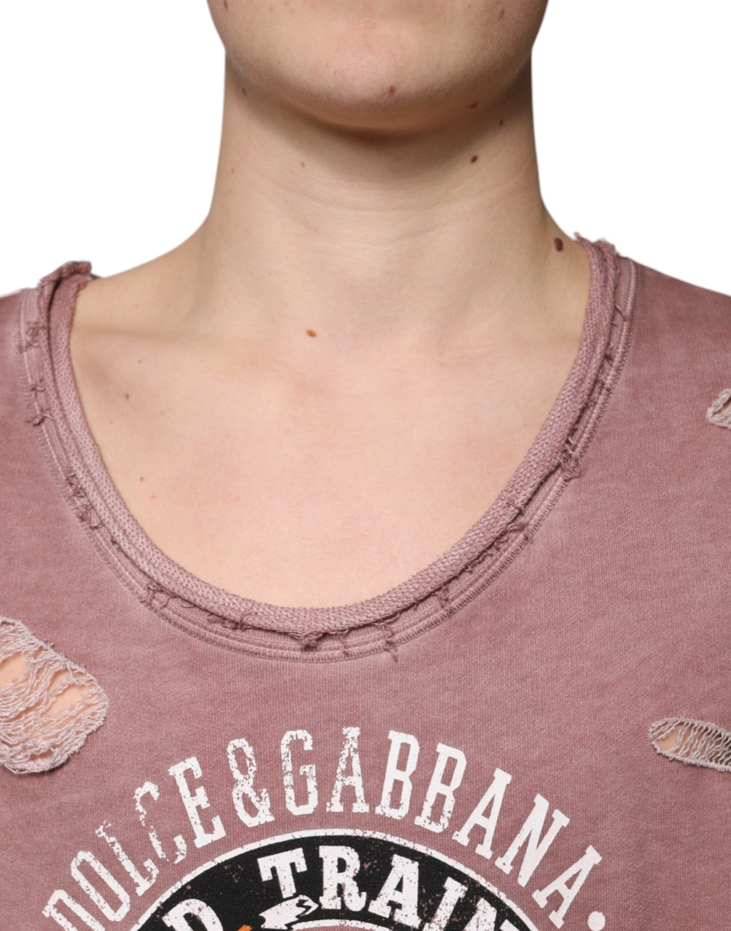 Dolce & Gabbana Brown Cotton Round Neck Sleeveless T-shirt - IT48 | M