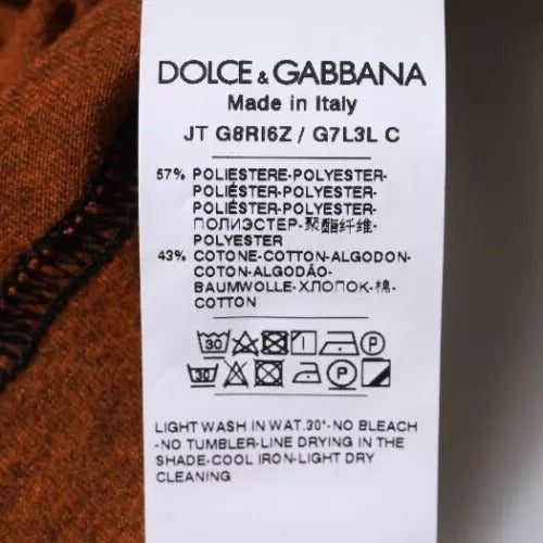 Dolce & Gabbana Brown DG Logo Polyester Crew Neck T-shirt