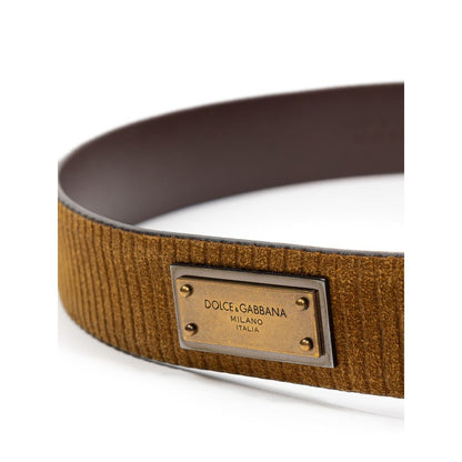 Dolce & Gabbana Brown Leather Belt - 90 cm / 36 Inches