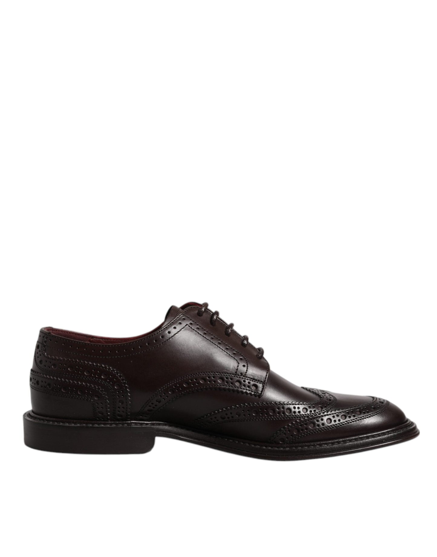 Dolce & Gabbana Brown Leather Derby Wingtip Lace Up Formal Dress Shoes - EU39/US6